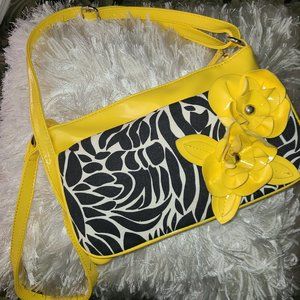 Yellow with Zebra Print Nicole Miller Purse
